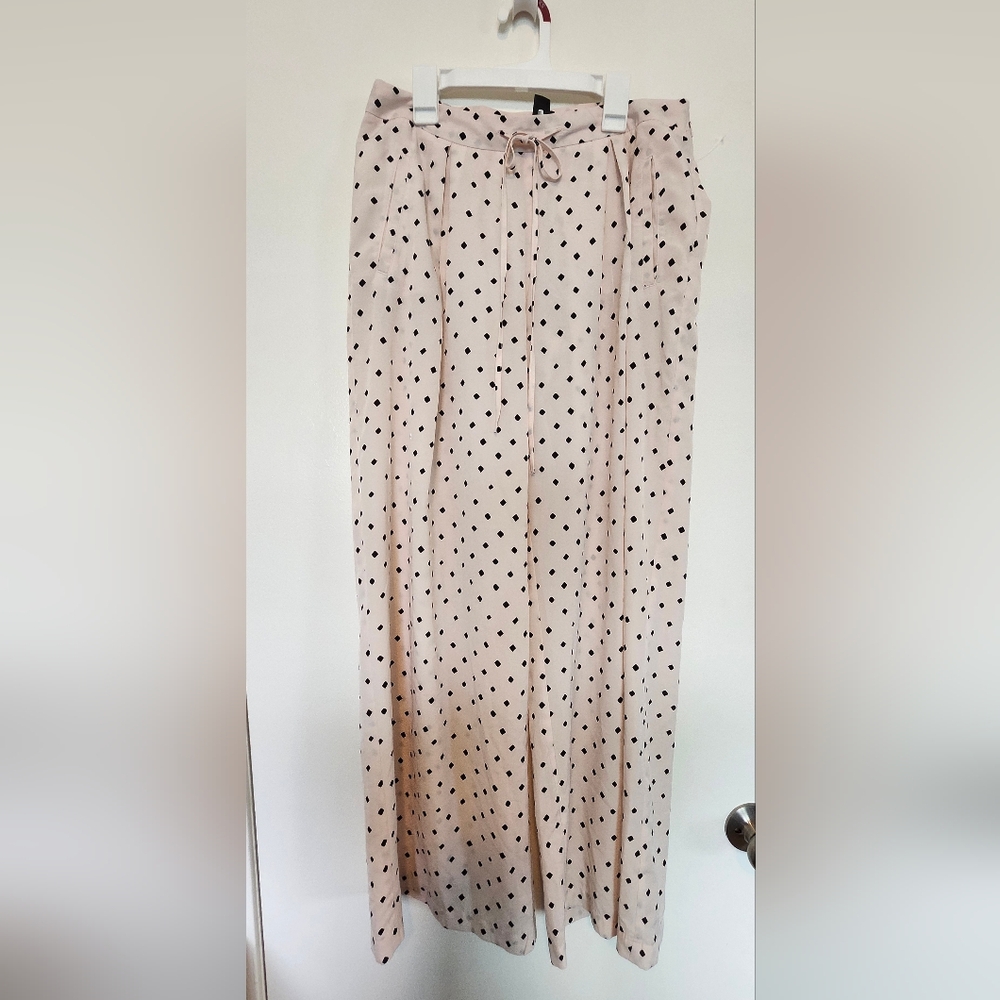 Mango Cream and Black Polka Dot Wide Leg Pant
